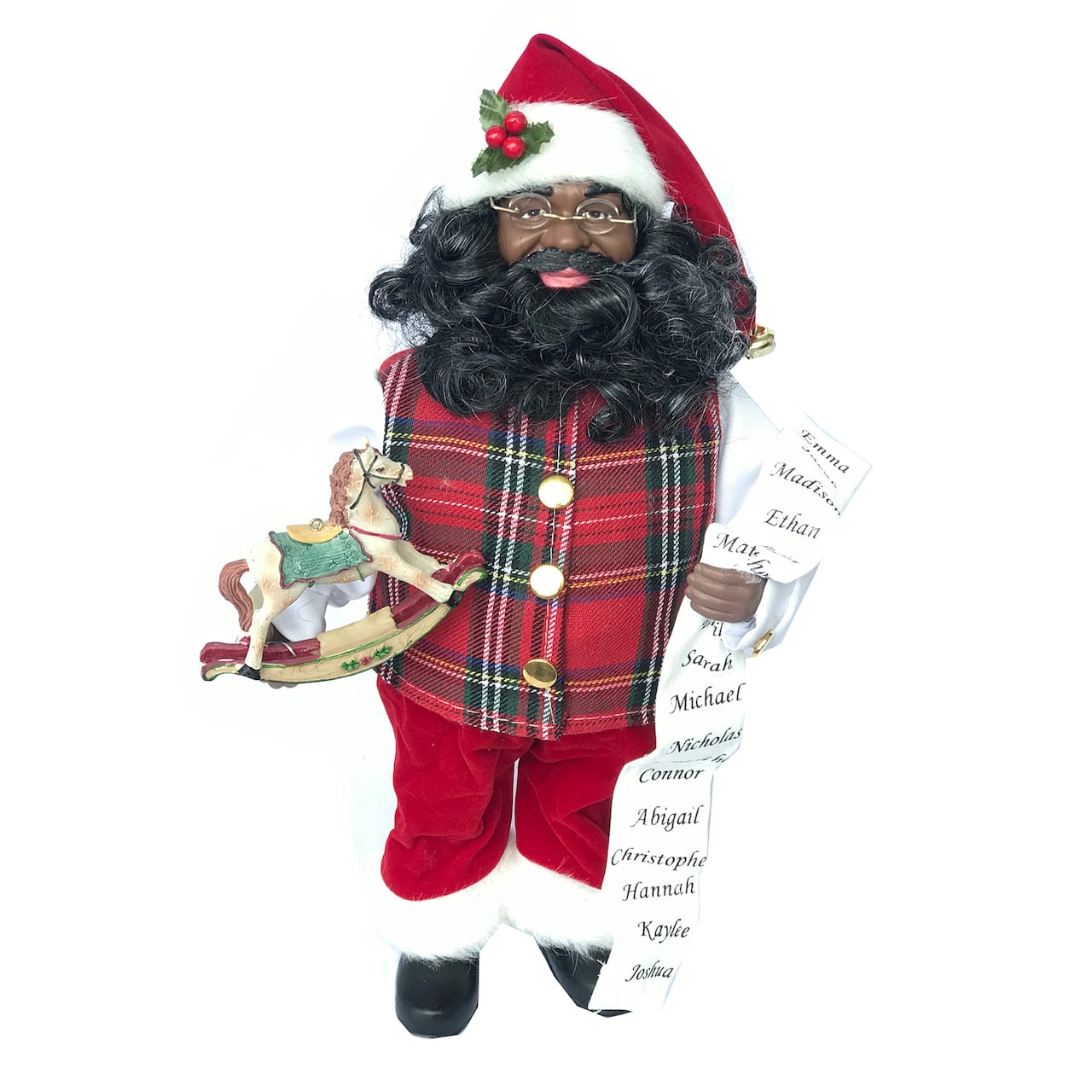 Santa's Workshop 15" Black Santa with Horse Figurine